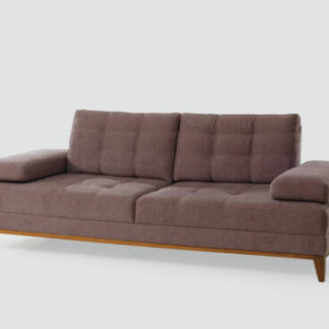 Modern design fabric sofa bed isolated on light gray background