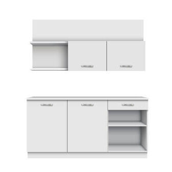 white kitchen cabinet on the white background