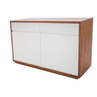 living room furniture Buffet white wood isolated on white background