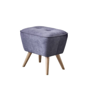 Mid century modern Ottoman stool on white background with clipping path