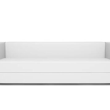 White leather sofa (isolated on white).