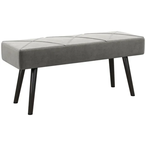 end of bed bench with x shape design and steel legs upholstered hallway bench grey